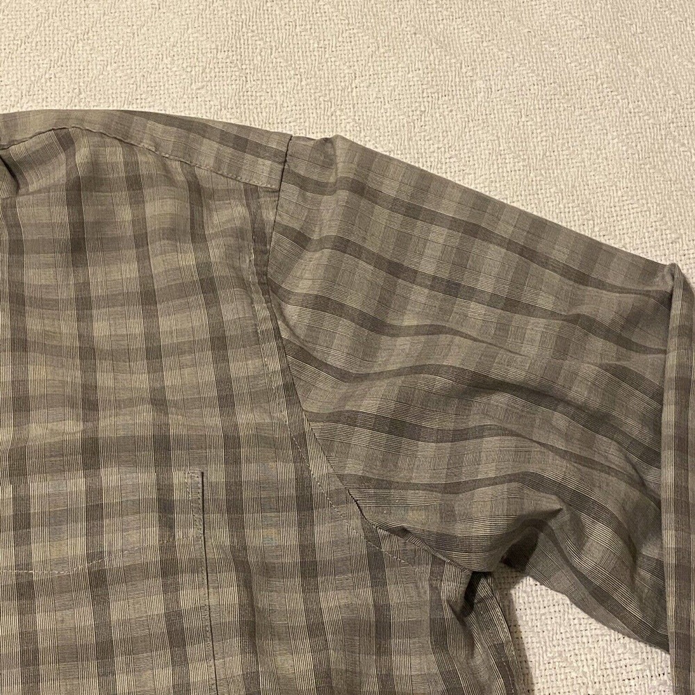 Dockers Stain Defender Gray Plaid Button Down Men’s Shirt Size XL Preppy - Picture 4 of 16
